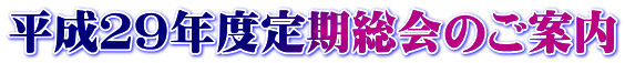 平成２９年度定期総会のご案内